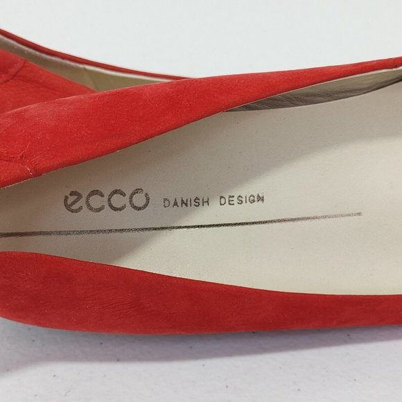 ECCO Shape Pointy Ballerina Women's Red Nubuck Leather Comfort Flats Si… - Picture 7 of 10